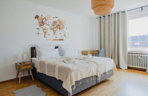 Dinslaken Apartamento | ATLAS Apartment Dinslaken, 3 Zimmer, Zentrum, Nähe Bahnhof, Balkon