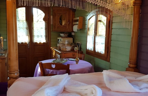 Bussac-Foret Cama Y Desayuno | "AU BOIS CHERI" La Roulotte Gîte, Piscina / Hidromasaje