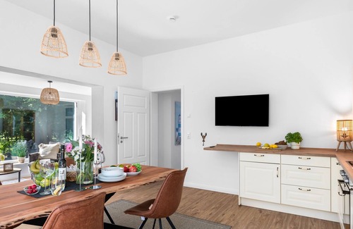 Hedwigenkoog Apartamento | Auster- Exklusive Einrichtung auf 120 m² mit Terrasse und Strandkorb