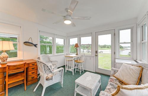 East Quogue Casa | Bayfront East Quogue Retreat with Private Boat Dock
