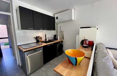 Meze Apartamento | ¡Estudio cabina renovado con jardín, a 2 minutos de la playa de Méze!