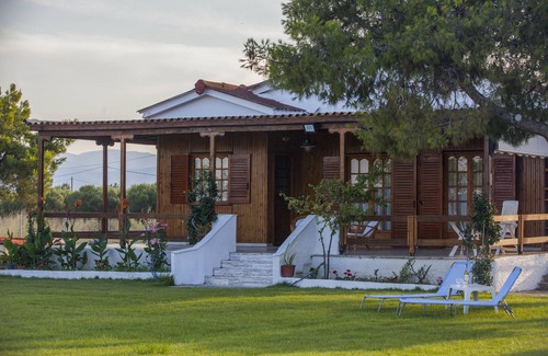 Nea Anchialos Cabaña | ThemiLia Beach - frente, casa de lujo