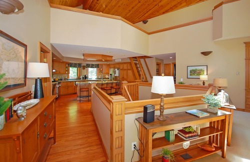 Empire Casa | Beautiful home on Little Glen Lake with a pool table, dock, fireplace, AC