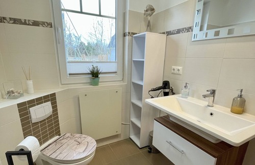 Fuhlendorf Casa | Beautiful location with a view of the bay, DHH, garden, near swimming area, pets are welcome!