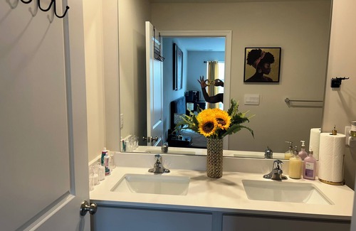 Sicklerville Casa | Beautiful master bedroom suite w/ King bed and attached bathroom!