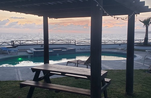 Playas de Rosarito Villa | Beautiful oceanfront villa - large terrace, bbq, fire pit, pool, jacuzzi, beach