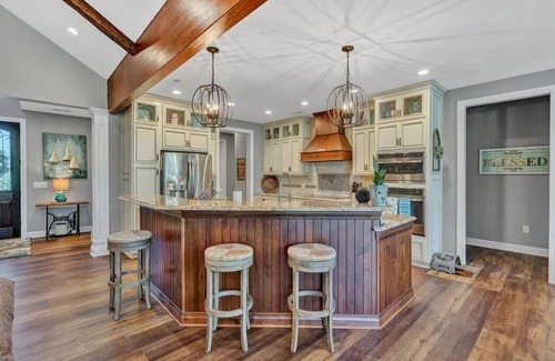Westlake Corner Casa | BEST location on Smith Mtn lake! Waterfront home w POOL & Dock in no wake zone.
