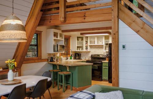Chalet Village Casa | Big Mountain View! Downtown Gatlinburg Chalet Village! Hot Tub! Fan Favorite! AFrame Dreams! Magazine-Featured! Stunning Interiors! Little Green Cabin
