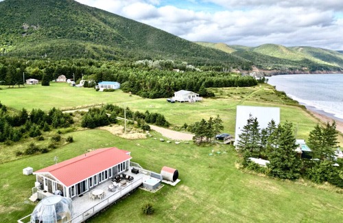 Aspy Bay Casa | Blissful Beachfront Bungalow. Beach- Hot tub & Sauna-All Weather Dome-Private