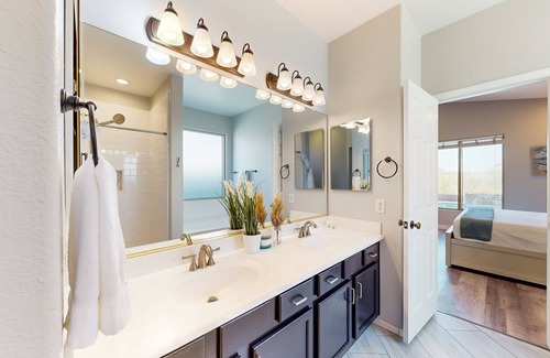 Desert View Village Casa | Blooming Cacti Hideaway | Luxe home with pool, hot tub, grill, and mtn views
