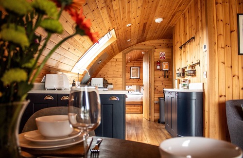St Harmon Cabaña | Bluebell - Glamping Pod with Hot Tub Sleeping 4, Pet friendly
