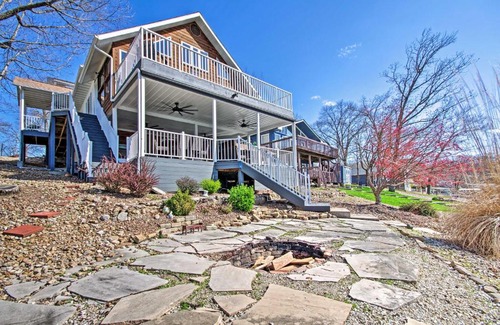 Sunrise Beach Casa | Boat Dock and Scenic Decks Lake of the Ozarks Gem