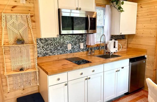 Weaverville Casa | Brand new boho tiny home with hot tub, minutes from Asheville.