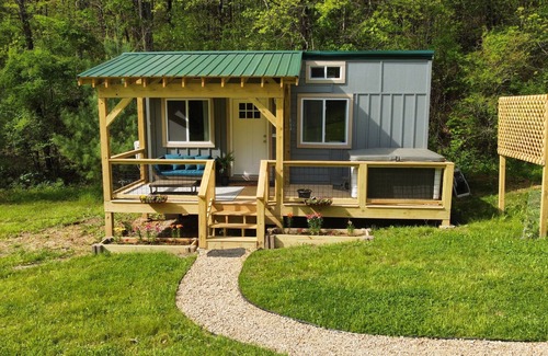 Weaverville Casa | Brand new boho tiny home with hot tub, minutes from Asheville.