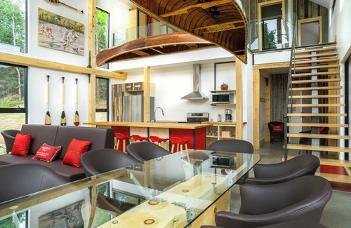 Mauricie Casa | Breathtaking Escape w/ Fireplace, BBQ, Wellness & Soothing Du Loup river View