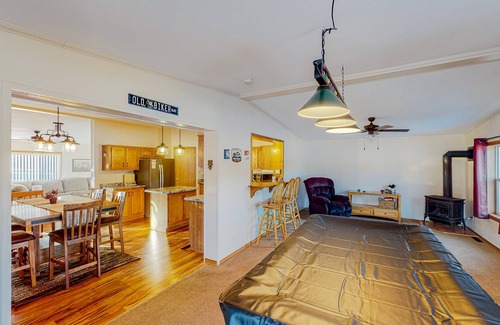 Sturgis Casa | Brilliant home with mountain view, sauna, hot tub, wood stove, pool table