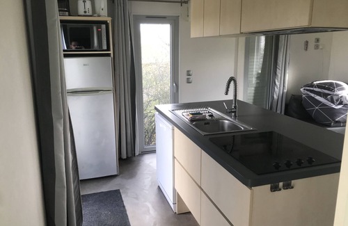 Saint-Leger-sur-Dheune Casa | Bungalow-Baño con ducha-Les Lodges