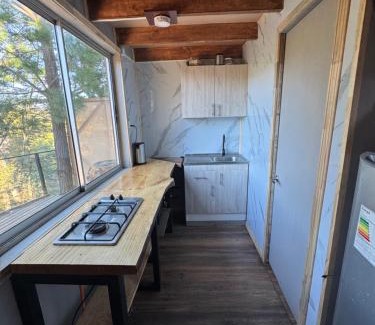 Melipeuco Casa | Cabaña con terraza vista al río