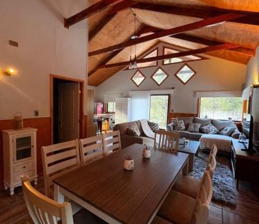 Curacautin Casa | Cabaña en Conguillio nieve con vista al volcan y tinaja