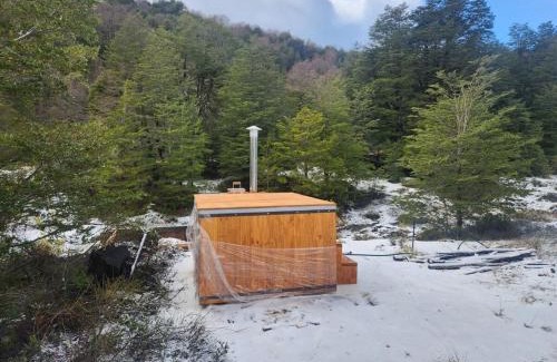 Curacautin Casa | Cabaña en Conguillio nieve con vista al volcan y tinaja