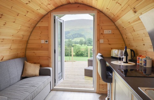 Dinas Mawddwy Cabaña | CABAN TIRION, romantic, with hot tub in Dolgellau