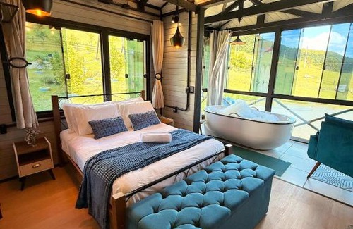 Alfredo Wagner Casa | Cabana Harmony | Jacuzzi I Vista pro Lago