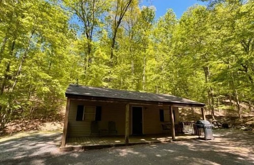Eddyville Cabaña | Cabin In The Woods (Sleeps 1-6) - Secluded cabin: 1BR (2Q), 1BA (shower), LR, kitchen, patio, fire pit.