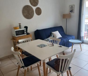 Mediterranee Apartamento | CANET Plage appartement vue latérale mer, 1 chambre , WIFI, climatisation, parking sécurisé couvert