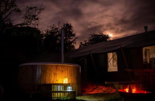 Lampeter Otro | Canvas & Campfires, Luxury Safari Tent Glamping, only Seren Tent has a hot tub