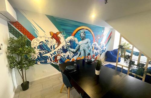 Valenciennes Apartamento | Capsule océan - Jacuzzi - Billard - Netflix - 2 Chambres - Cuisine
