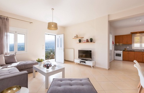 Agia Triada Villa | Captivating Villa w/ pool, Ping Pong Table, Childrens Play Area and Sea Views