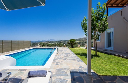 Agia Triada Villa | Captivating Villa w/ pool, Ping Pong Table, Childrens Play Area and Sea Views