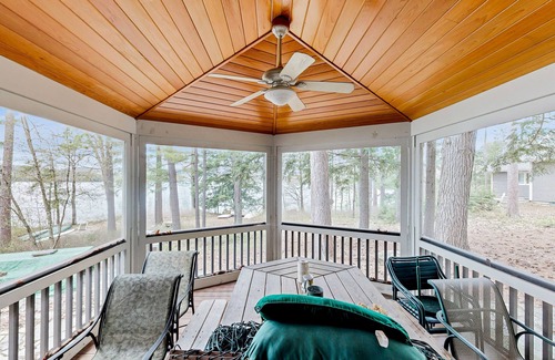 Meredith Casa | Captivating waterfront home with private dock & beach, lake views