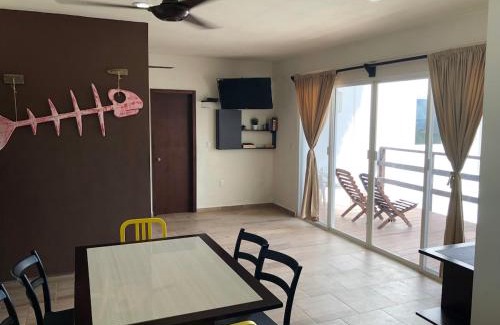 Mahahual Apartamento | Casa Atún Mahahual, vista al Mar Caribe