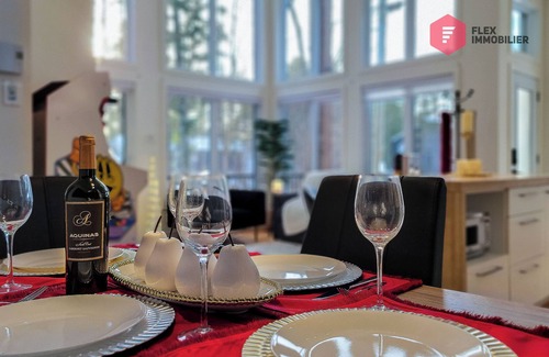 Pont-Rouge Chalet De Esquí | ⭐ Casa Ibéricos en Portneuf 🌞 SPA Piscina Sauna ⭐