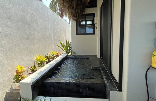Saladita Casa | Casita Tabachines. Cozy studio with palapa, dipping pool, walk to the break