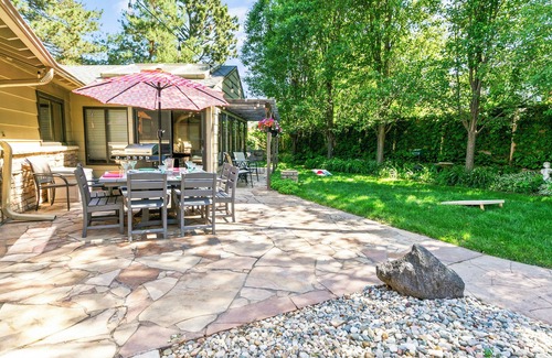 West Omaha Casa | Central Omaha Pool w/ Spa Oasis + Fire Pit + 3 Living Rooms