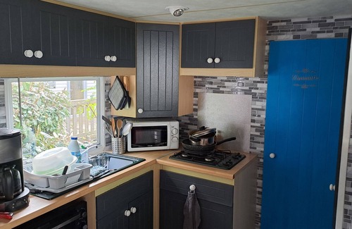 Les Mathes Alquiler De RV | Chalet "Mobil-Home Climatisé, Calme, Arboré" con piscina, terraza privada y aire acondicionado