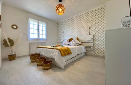 Saint-Michel-Chef-Chef Cama Y Desayuno | Chambre cosy RDC avec véranda, jardin privé et wifi, proche plage – Saint-Michel-Chef-Chef - FR-1-306-1256