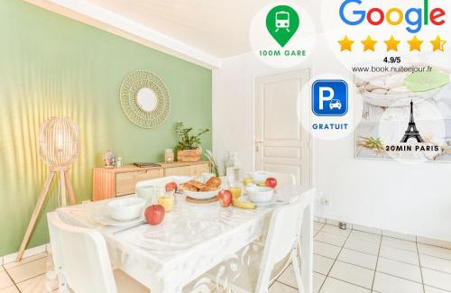 Saint-Cyr-l'Ecole Apartamento | Charmant T2 avec Terrasse - Gare à 100m et parking gratuit