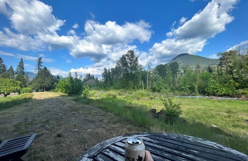 Blue River Cabina | Charming 3-bedroom cabin on Dearborn Island with WiFi, AC, Hot Tub