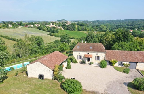 Montagnac-sur-Lede Casa | Área de la colina, casa de piedra vistas de 360 ​​° con Encanto 8 a 12 personalizable
