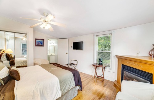 Hammondsport Apartamento | Charming First Floor Studio with Partial AC, WiFi, TV, and Electric Fireplace
