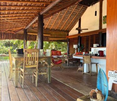 Curuipe Casa | Charmoso bangalô balinês pé na areia Outeiro das Brisas