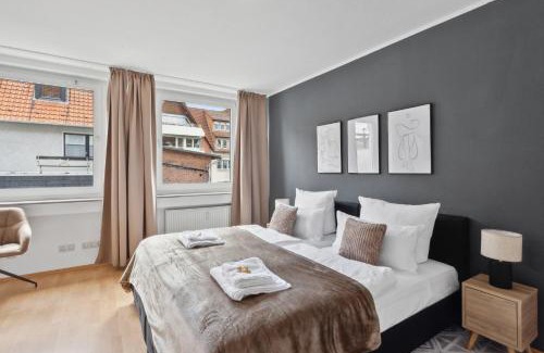 Hamelin Apartamento | Charysma - Billard-Loft, Fußgängerzone, Schlafzimmer mit Smart-TV, Parkplatz