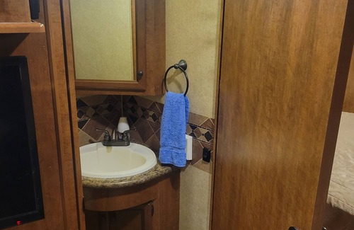 Ocoee Casa | Class A motorhome. In our backyard or a local RV resort.