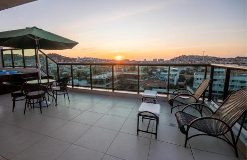 Taio Apartamento | Cobertura Pé na Areia com Piscina e Churrasqueira Privativas e Vista para o Mar a 50 m da Praia dos Anjos- SAUNA PISCINA ACADEMIA