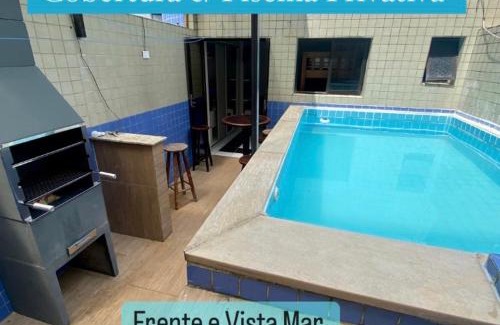 Mongagua Apartamento | Cobertura Piscina Privativa frente e Vista Mar Centro Mongaguá