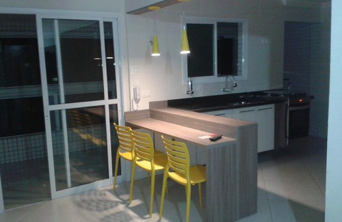 Praia Grande Condominio | VISTA AL MAR - SACADA CON BARBACOA-