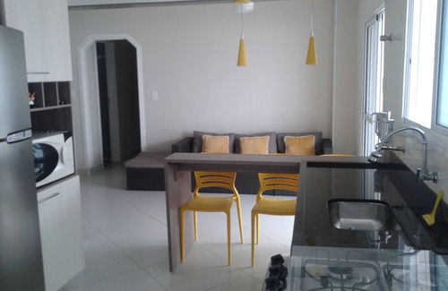 Praia Grande Condominio | VISTA AL MAR - SACADA CON BARBACOA-